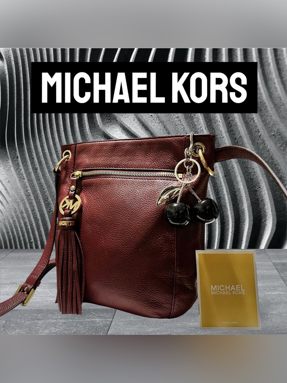 Vintage Michael Kors Burgundy Leather Crossbody Bag soft leather dark red - Picture 8 of 17